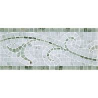 6" x 12" classic vine border mosaic with carrara and chippolino in polished finish