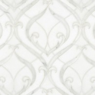 Alicia mosaic in Thassos polishied, Paperwhite honed, and Carrara honed.