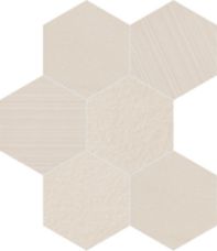 8" hexagon in white mix