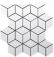 kanso diamond cube mosaic in winter white matte