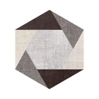 Decorative hexagon in silver-taupe.  *The mixed decorative hexagons come in a mix of designs and color blends