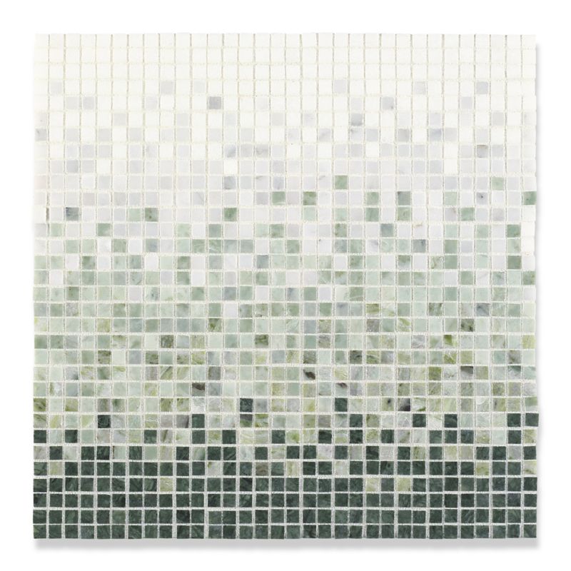 Micro mosaic in Lotus Green/Thassos