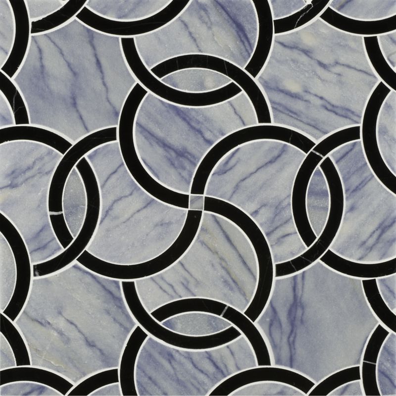coco mosaic in negro marquina and blue macauba