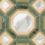 gregory mosaic in calacatta tia, travertine white, renaissance bronze, and chartreuse