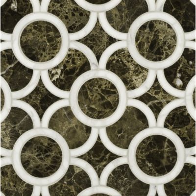montgomery small mosaic in calacatta tia and emperador dark