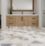 Tryst mosaic in bardiglio, carrara, statuary, thassos, and athens silver cream