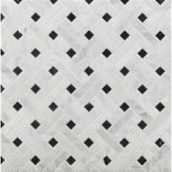 diagonal weave mosaic with nero marquina marble in honed finish