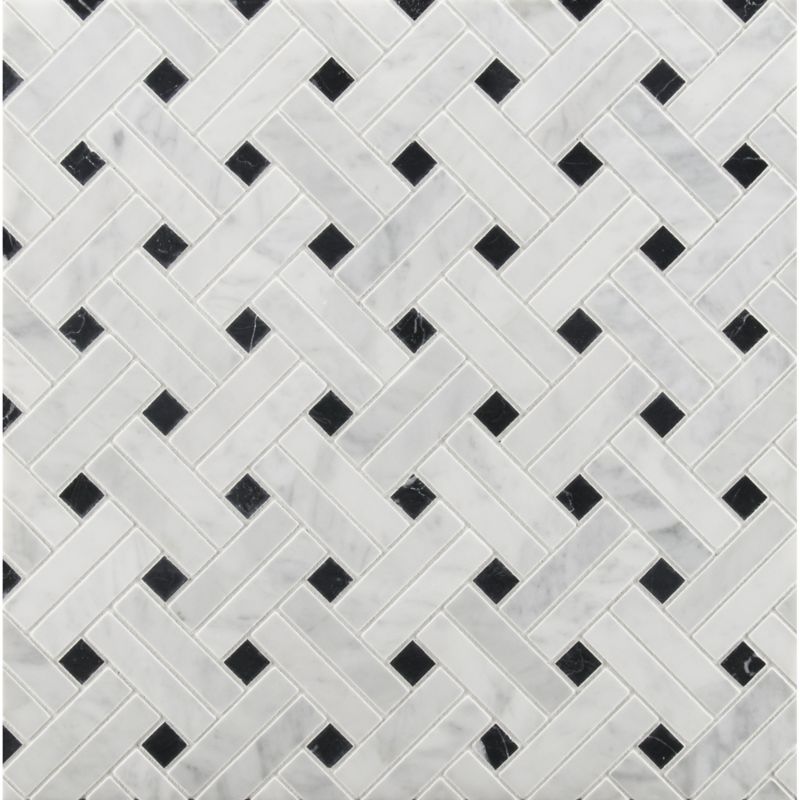 Diagonal Weave mosaic with Nero Marquina in Honed