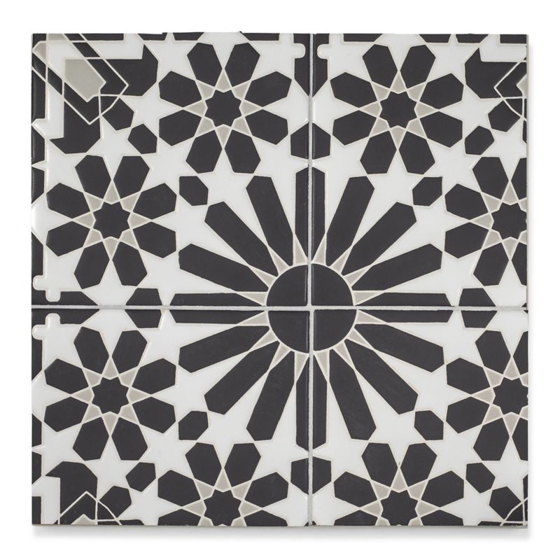 6" x 6" mcq-33 decorative tile in Talc, Fog, Carbon