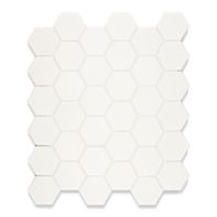 Hexagon mosaic in gloss white