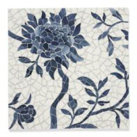 12" x 12" Pagoda Vine mosaic in Absolute White (seaglass), Marcasite