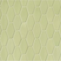 3-1/2" x 6" elongated hex raised edge field and 3-1/2" x 6" elongated hex embossed edge field in celery gloss