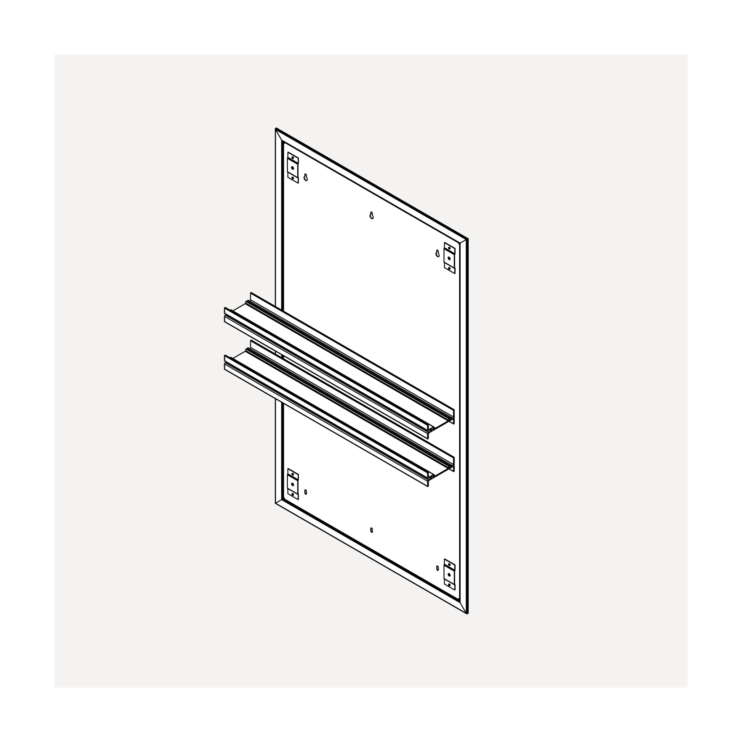 Profiles Mirror Ganging Kit, 24" W x 40" H Bathroom Accessories