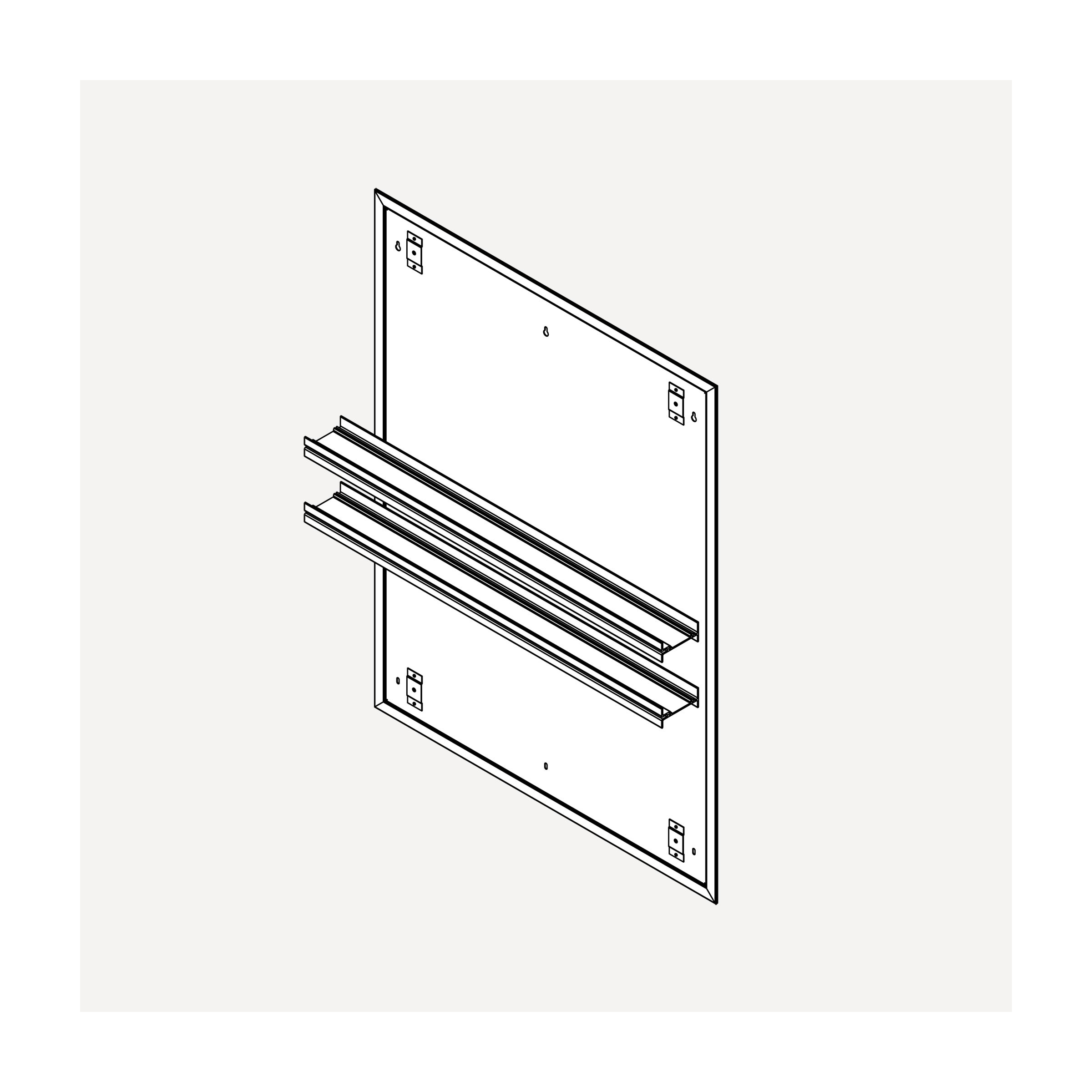 Profiles Mirror Ganging Kit, 30" W x 40" H Bathroom Accessories