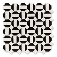 Itzer mosaic in White Carrare and Black Kôhl