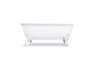 Freestanding Claw Foot Bathtub with White Exterior