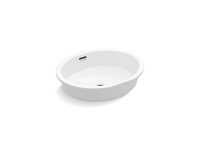 Under-mount Sink, Centric Oval with Overflow, Glazed