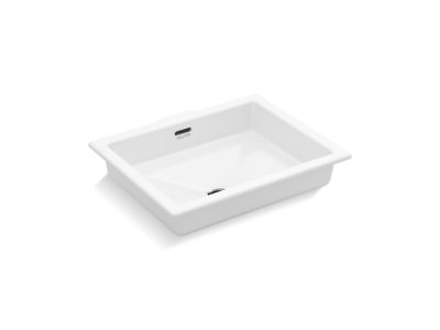 Under-mount Sink, Centric Rectangle with Overflow, Glazed