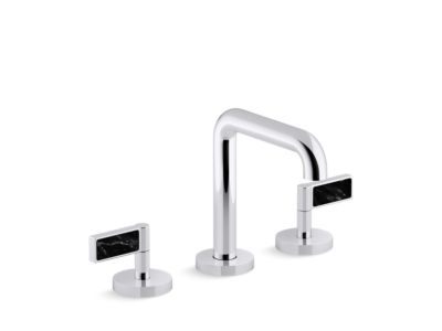 Sink Faucet, Tall Spout, Nero Marquina Handles
