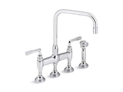 Kitchen Faucet with Sidespray, Lever Handles