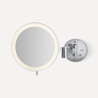 Wall mounted magnifying mirror with deals light