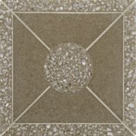 12-1/8" x 12-1/8" architectonic field in camel with white and grey marble