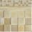 3/4" stacked mosaic in meadow blend, 1" x 9" liner molding in clay irid, and high, medium, and low plateaus fields in clay irid