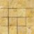 4" x 12" bishop border mosaic with calacatta, carrara, jerusalem gold, and provenza in tumbled finish