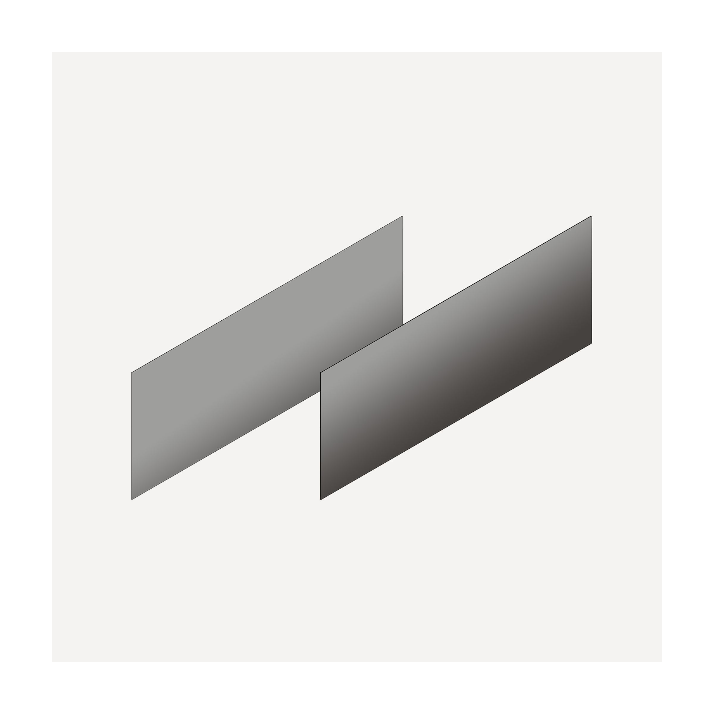 Cartesian & Profiles Side Kit, 7-1/2" H x 21" D, Pair Side Kits, Tinted Gray Mirror Bathroom Accessories — For Cartesian & Profiles