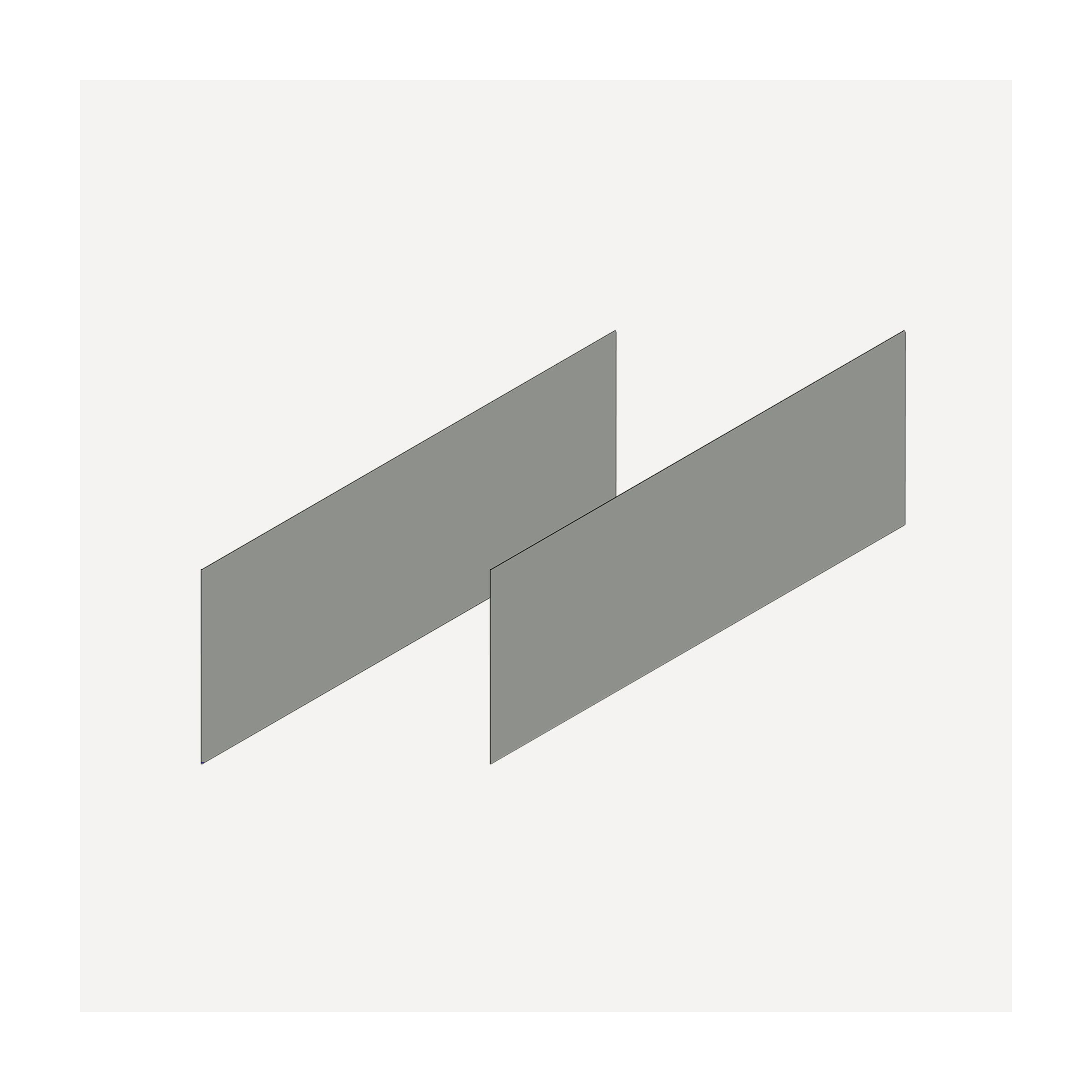 Cartesian & Profiles Side Kit, 7-1/2" H x 21" D, Pair Side Kits, Matte Gray Bathroom Accessories — For Cartesian & Profiles