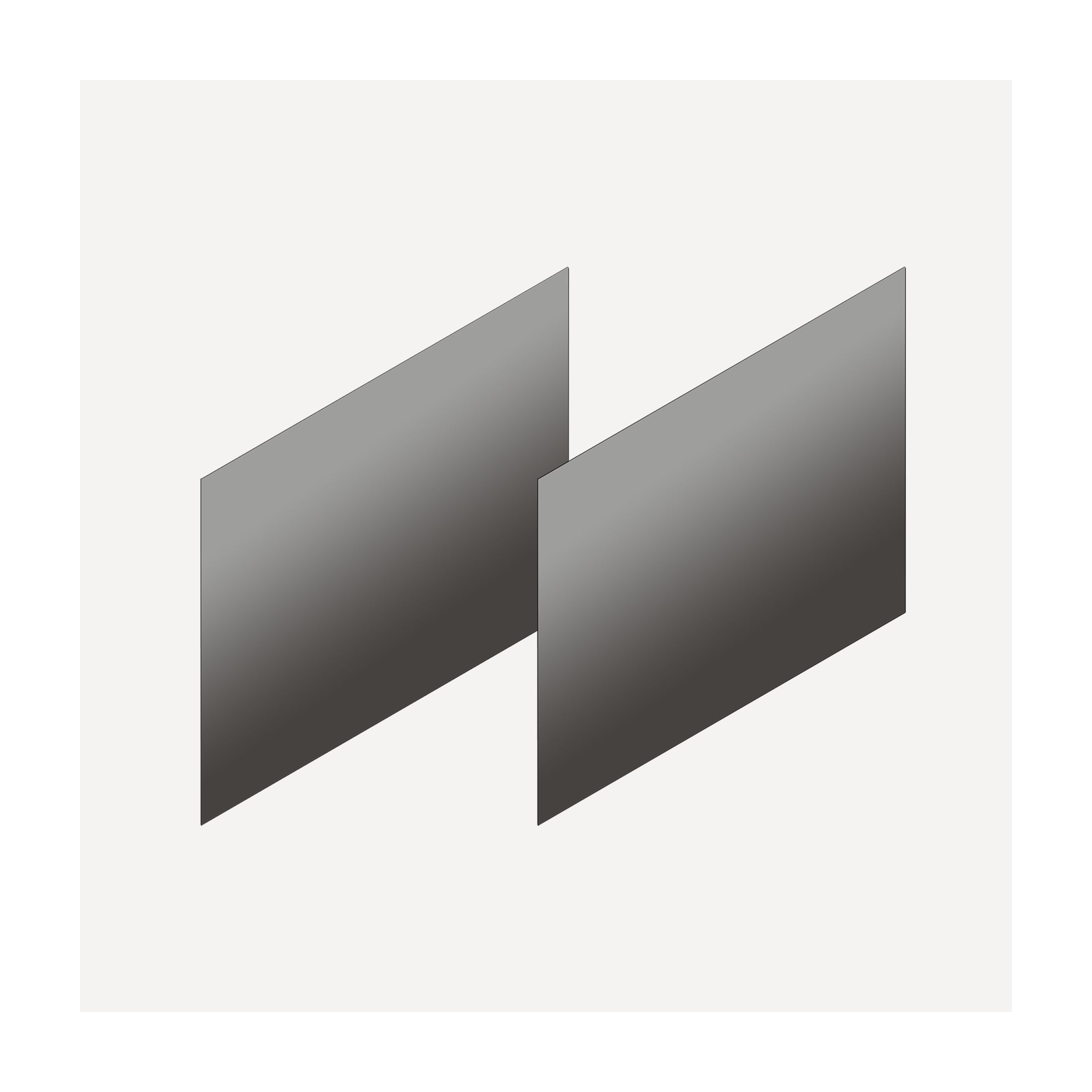 Cartesian & Profiles Side Kit, 15" H x 21" D, Pair Side Kits, Tinted Gray Mirror Bathroom Accessories — For Cartesian & Profiles