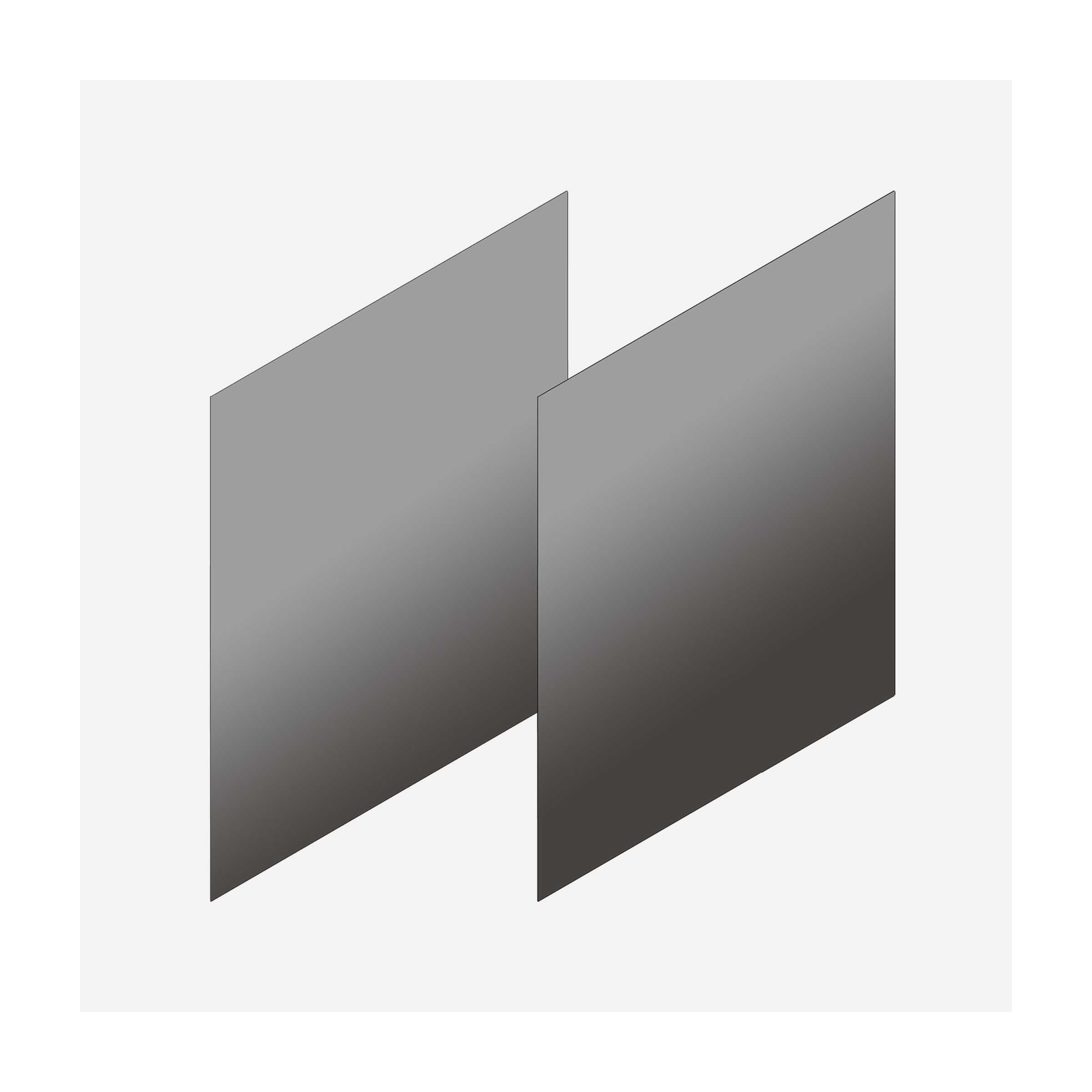 Cartesian & Profiles Side Kit, 22-1/2" H x 21" D, Pair Side Kits, Tinted Gray Mirror Bathroom Accessories — For Cartesian & Profiles