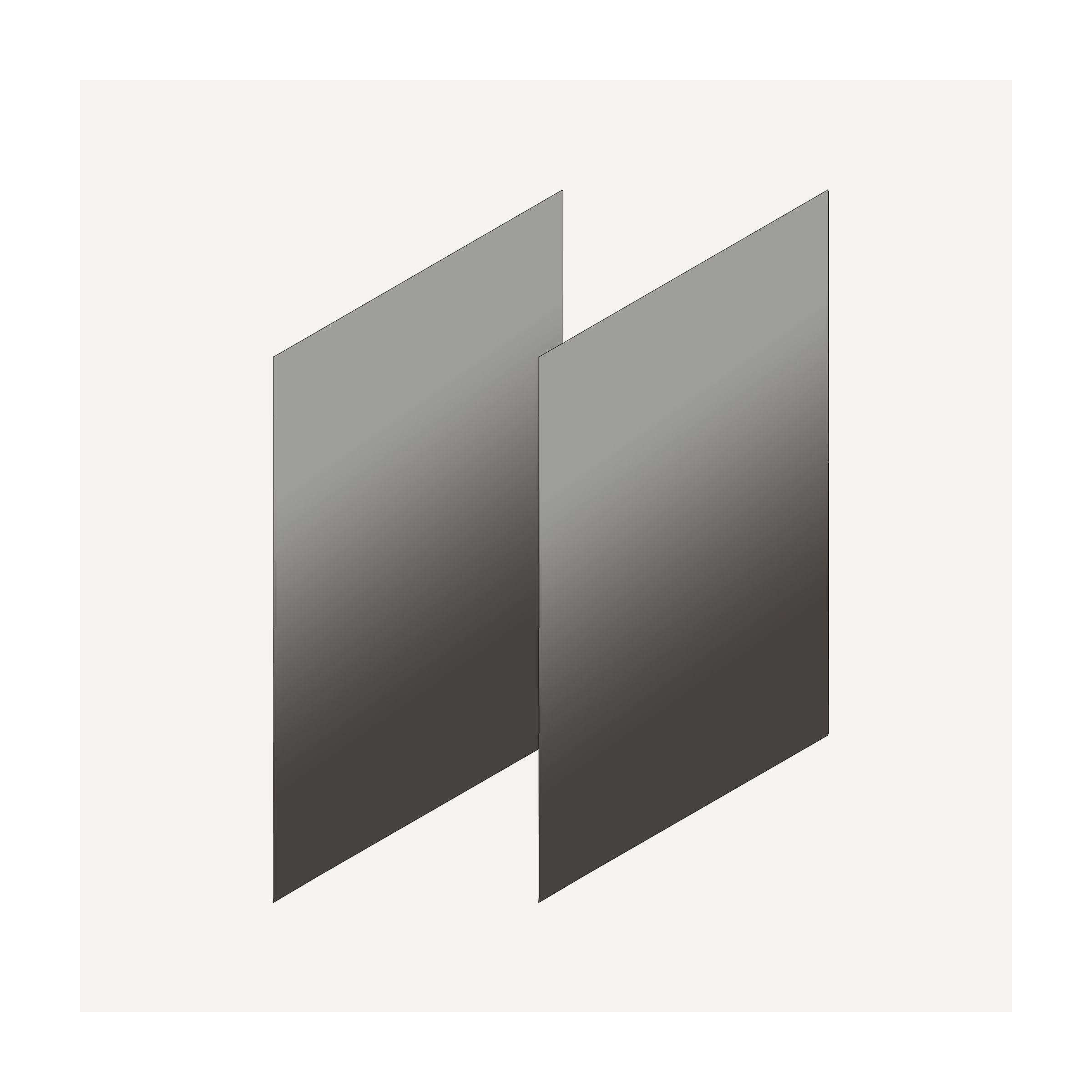 Cartesian & Profiles Side Kit, 30" H x 21" D, Pair Side Kits, Tinted Gray Mirror Bathroom Accessories — For Cartesian & Profiles