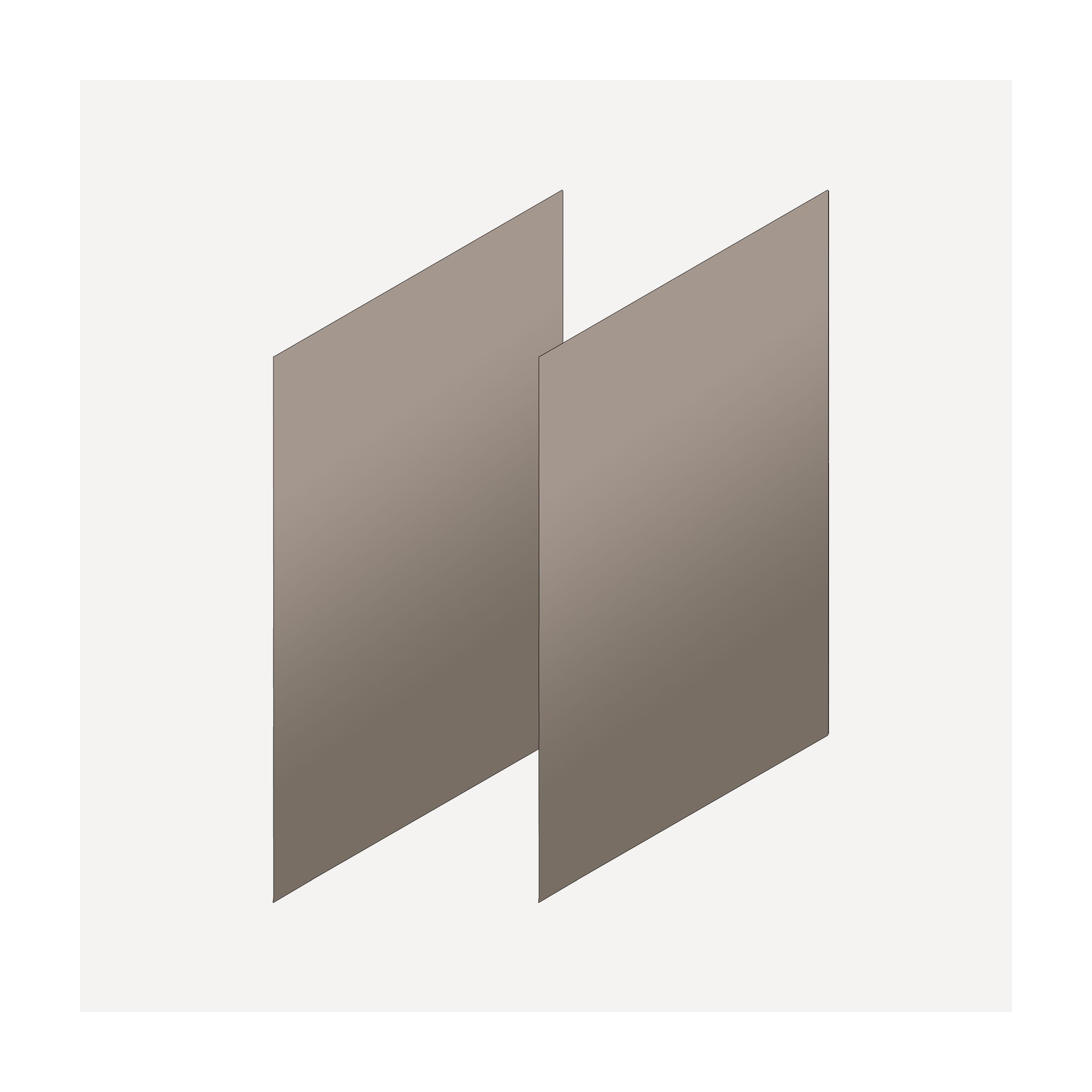 Cartesian & Profiles Side Kit, 30" H x 21" D, Pair Side Kits, Satin Bronze Bathroom Accessories — For Cartesian & Profiles