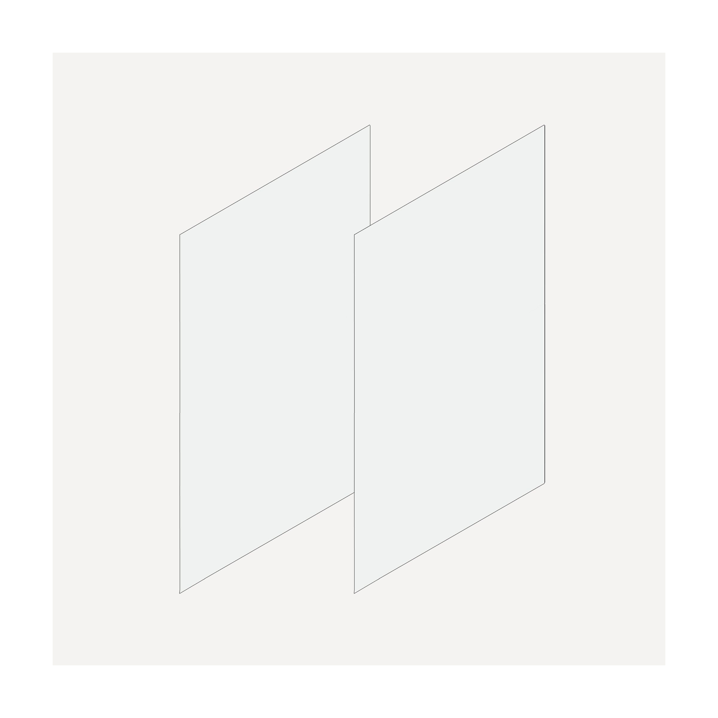 Cartesian & Profiles Side Kit, 30" H x 21" D, Pair Side Kits, Matte White Bathroom Accessories — For Cartesian & Profiles