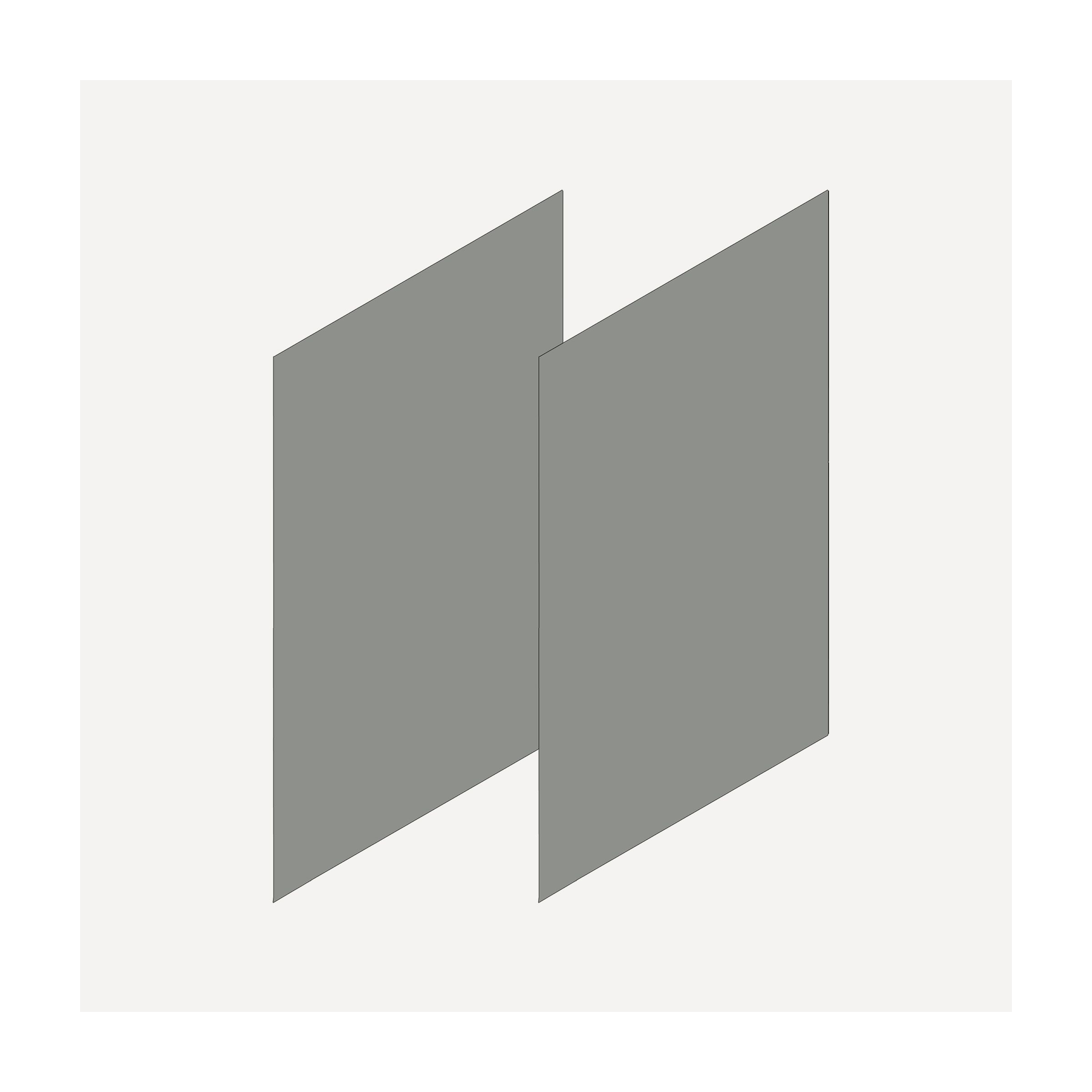 Cartesian & Profiles Side Kit, 30" H x 21" D, Pair Side Kits, Matte Gray Bathroom Accessories — For Cartesian & Profiles