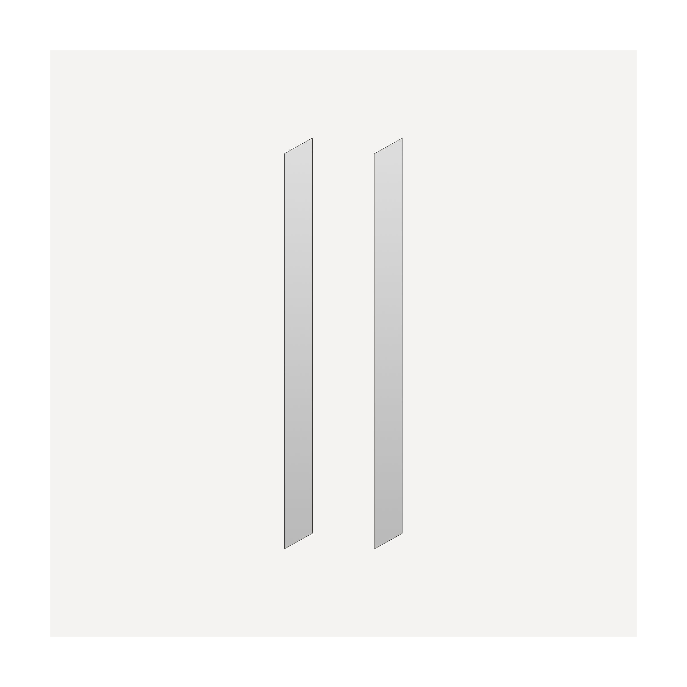 Cabinet Side Kits, 4" x 48" x 2/25", Surface-Mount, For Profiles Cabinets Bathroom Accessories — 48 High