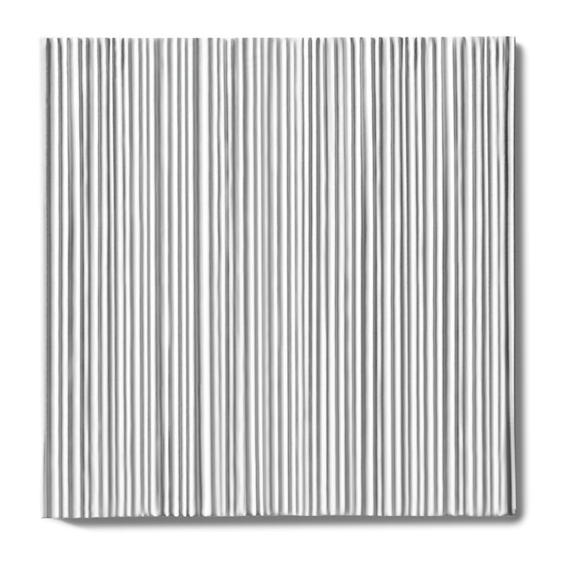 Tableau by Kelly Wearstler 9" x 9" Crescent Field tile in White Shimmer