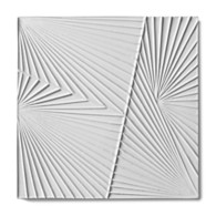 Tableau by Kelly Wearstler 9" x 9" Horizon 2 field tile in White Shimmer
