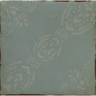 4-5/8" x 4-5/8" la spezia 5 decorative tile in aqua and off white