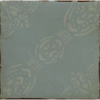4-5/8" x 4-5/8" la spezia 5 decorative tile in aqua and off white
