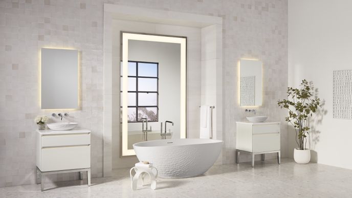 Vitality Robern, Mirrored Bathroom Cabinet With Light And Shaver Pointer