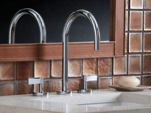 Sink Faucet, Gooseneck Spout, Lever Handles