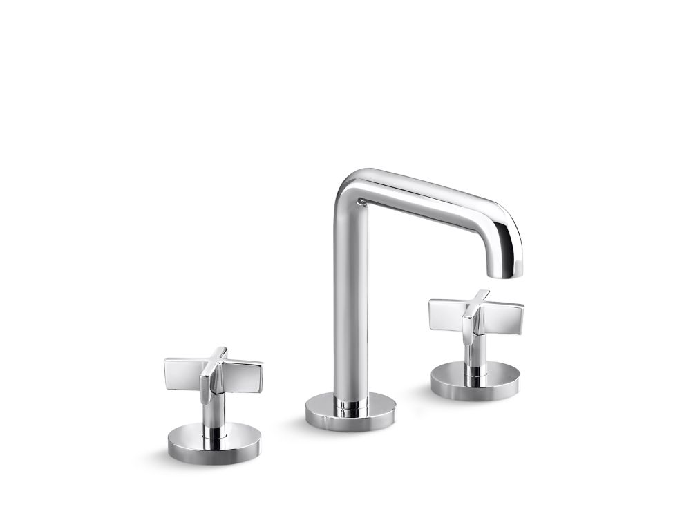 P24600CRULB by Kallista - Sink Faucet, Traditional Spout, Cross Handles - Unlacquered  Brass