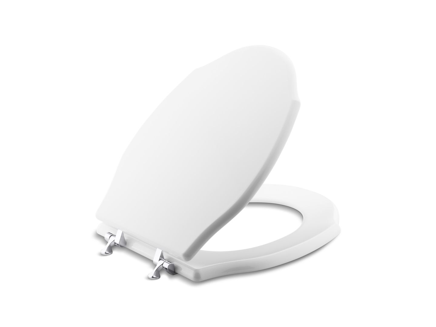 Hampstead Colored Wood Toilet Seat, Elongated, with Chrome Trim