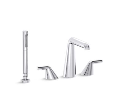 Deck-Mount Bath Faucet with Diverter