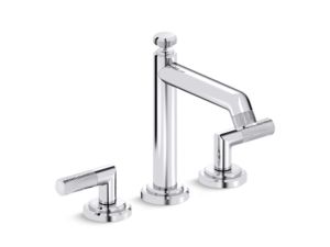 Deck-Mount Bath Faucet With Diverter