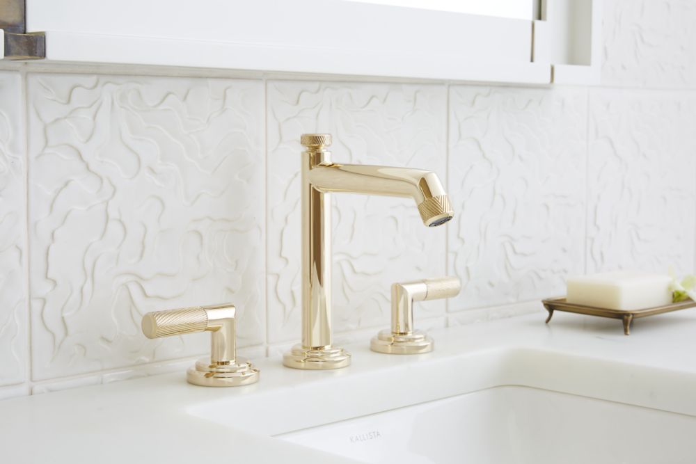 P24600CRULB by Kallista - Sink Faucet, Traditional Spout, Cross Handles -  Unlacquered Brass