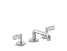 One™ Sink faucet, low spout, white Carrara handles