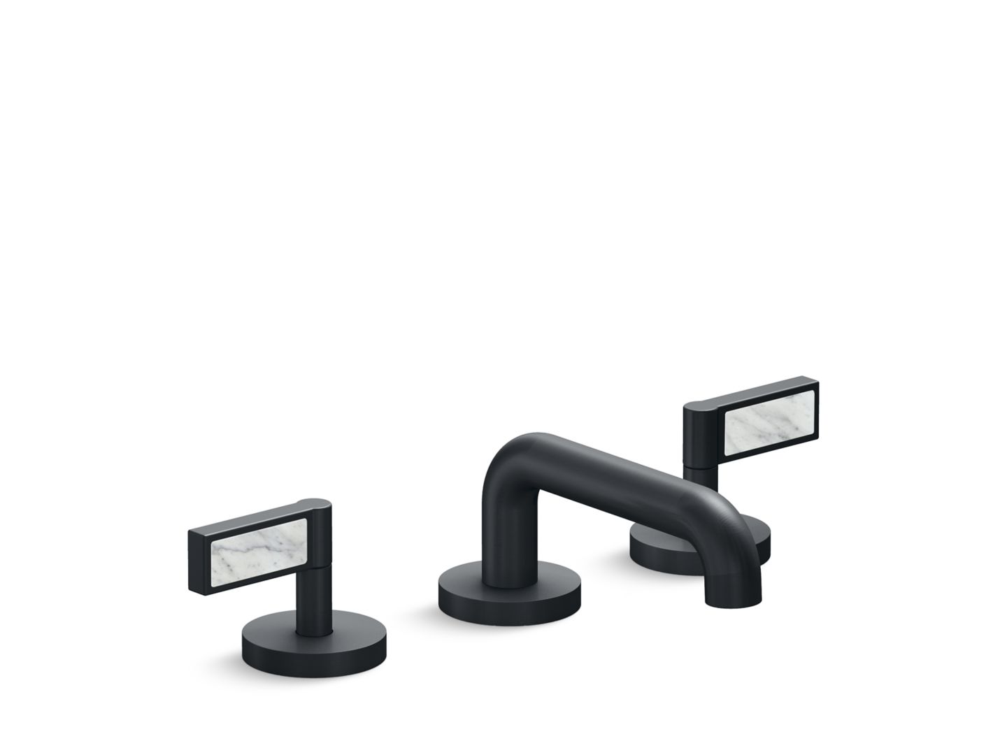 One™ Sink faucet, low spout, white Carrara handles